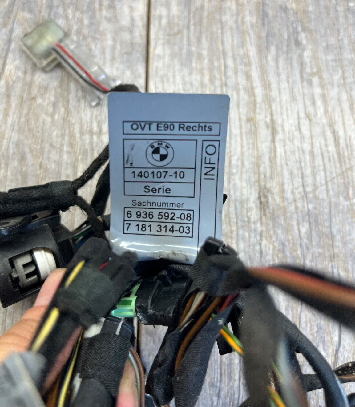 2006-11 BMW E90 328i Front Left or Right Side Door Wiring Harness OEM