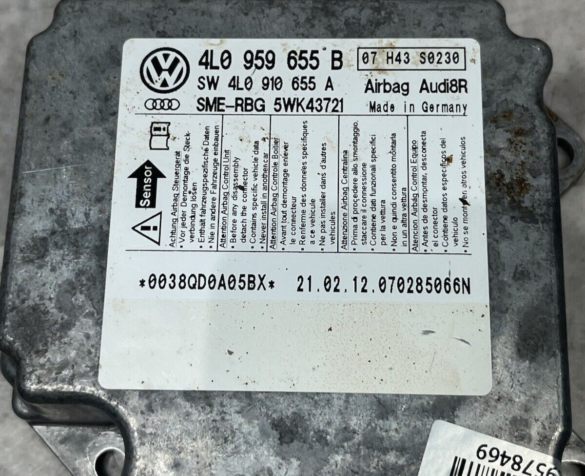 2007-15 Audi Q7 SRS Computer Control Module Sensor OEM
