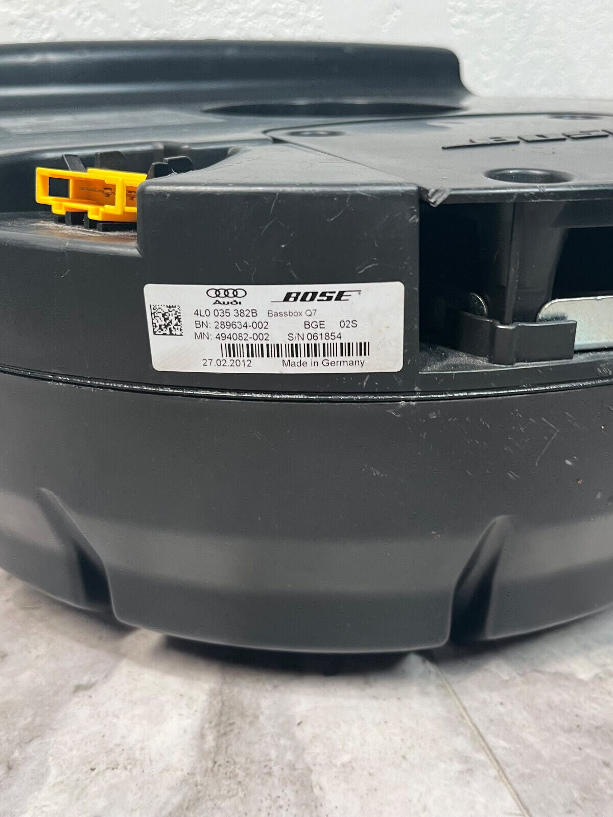 2007-15 Audi Q7 Rear Speaker Subwoofer Bass Box BOSE OEM