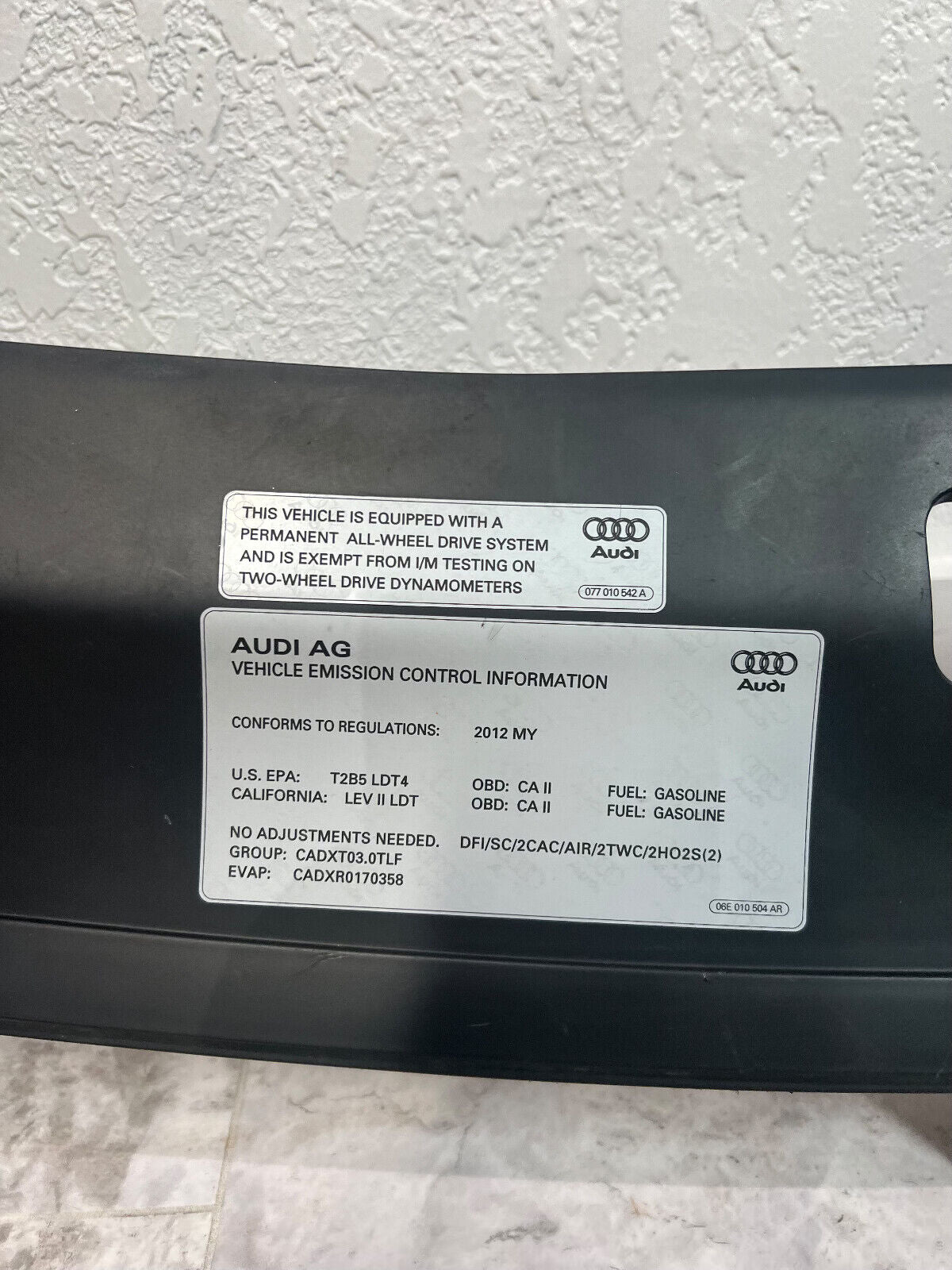 2007-15 Audi Q7 Front Engine Motor Upper Core Radiator Support Cover Panel OEM