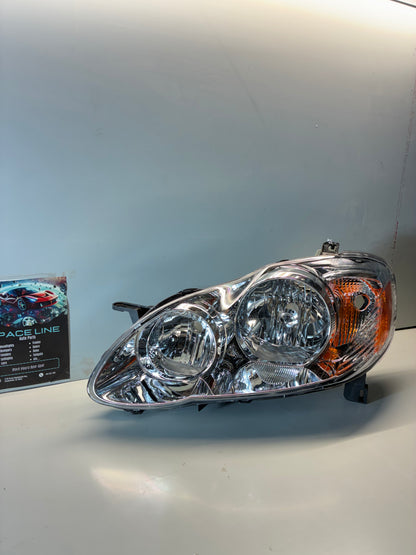 2003-08 Toyota Corolla Chrome Housing Clear Lens Left Headlight