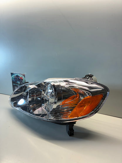 2003-08 Toyota Corolla Chrome Housing Clear Lens Left Headlight